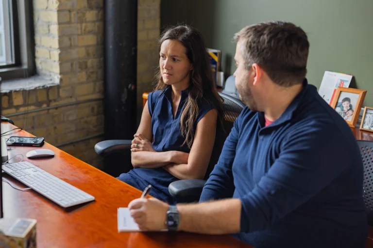 Staff on a video call